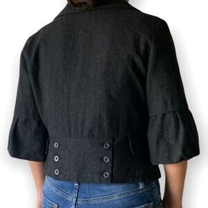 Finesse wool blend cropped military blazer jacket dark academia Small S poetry